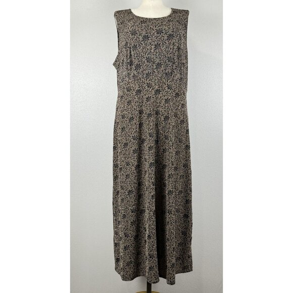 Rabbit Designs Floral 2-Piece Dress Set Size 20W VTG USA Sleeveless Long Sleeve - Picture 2 of 16